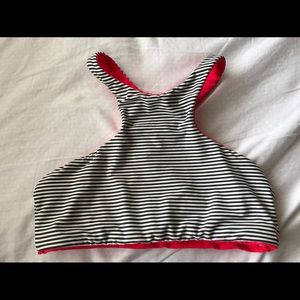 Billabong shell stripe reversible high neck bikini
